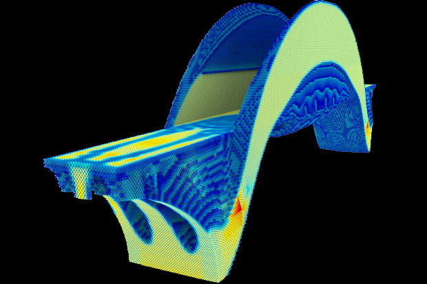 Computer 3D rendering of bridge like structure.
