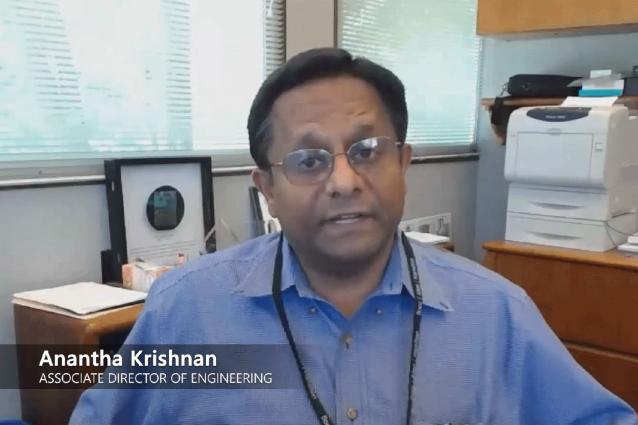 Screengrab from video of Associate Director of Engineering, Anatha Krishnan